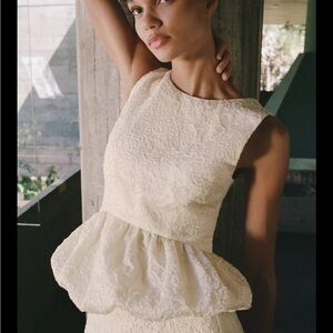 Zara Cream Texture Peplum  Top